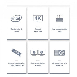 SWEDX - SW-GK - WINDOWS MINI-PC J4125 8GB/128GB / 2x4K/60HZ